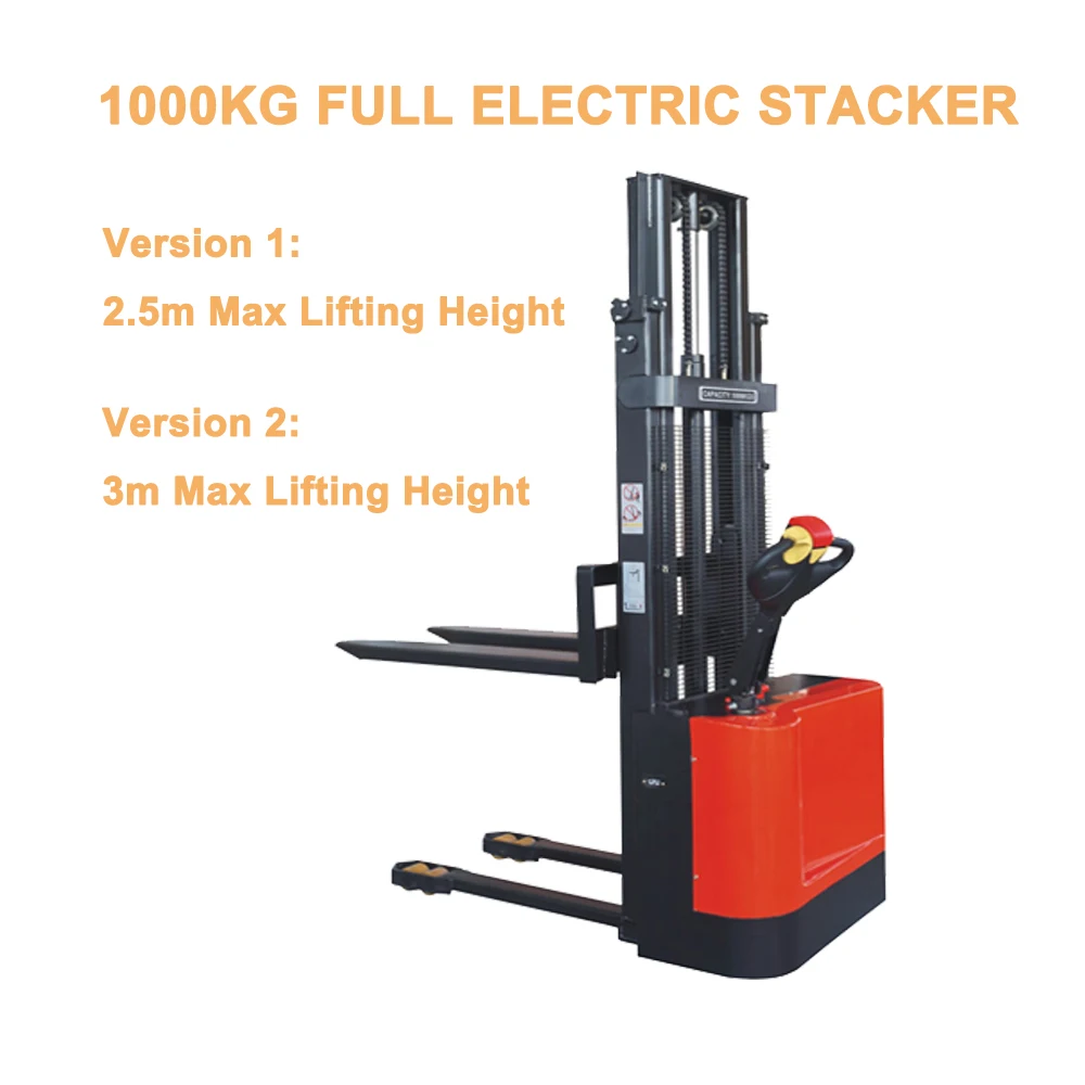 
1000KG Full Electric Stacker Hand Forklifts Pallet Stacker 