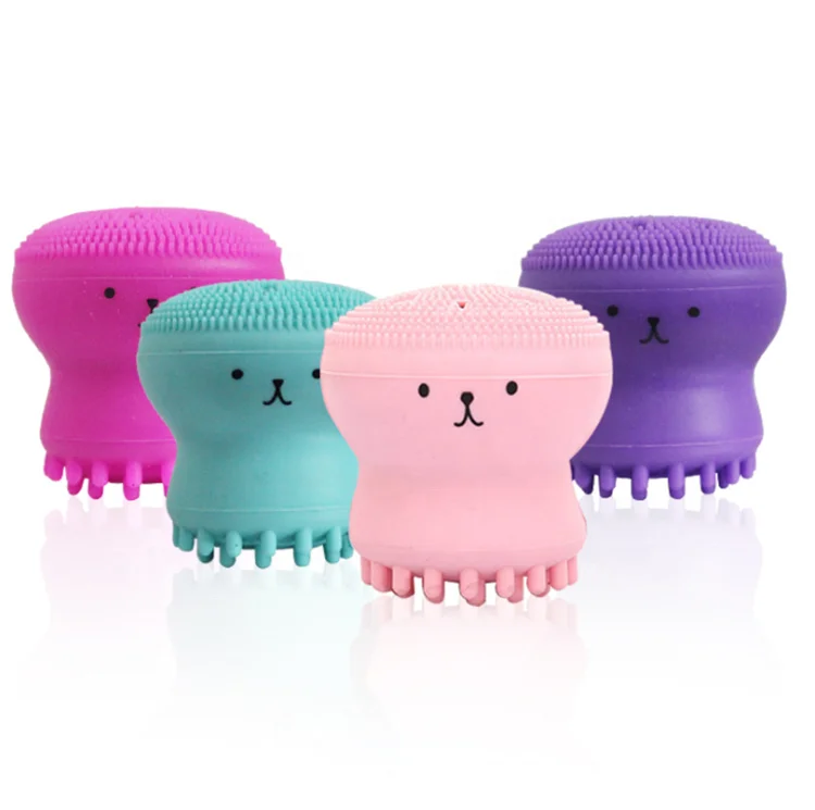 

Newest Face Cleaning Brush Beauty Tool Cute Octopus Jellyfish Facial Cleansing Brush Facial Puff Massage Exfoliating Skin Wash