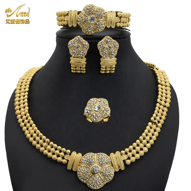 

18k gold sets color luxury african accessories for girls costume wedding bridal afxsion antique artificial jewelry set