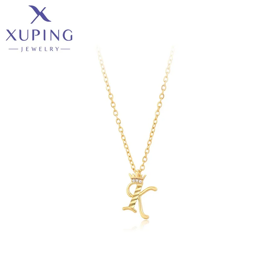 

X000025490 Xuping Jewelry Luxury Exquisite 24k Gold Letter Style Jewelry Necklace Ladies Necklace