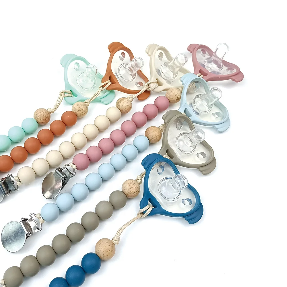 

Ready To Ship BPA-Free Baby Pacifier Food Grade Silicone Safe For Chewing Pacify Baby Mood Safe Pure, Multi colors