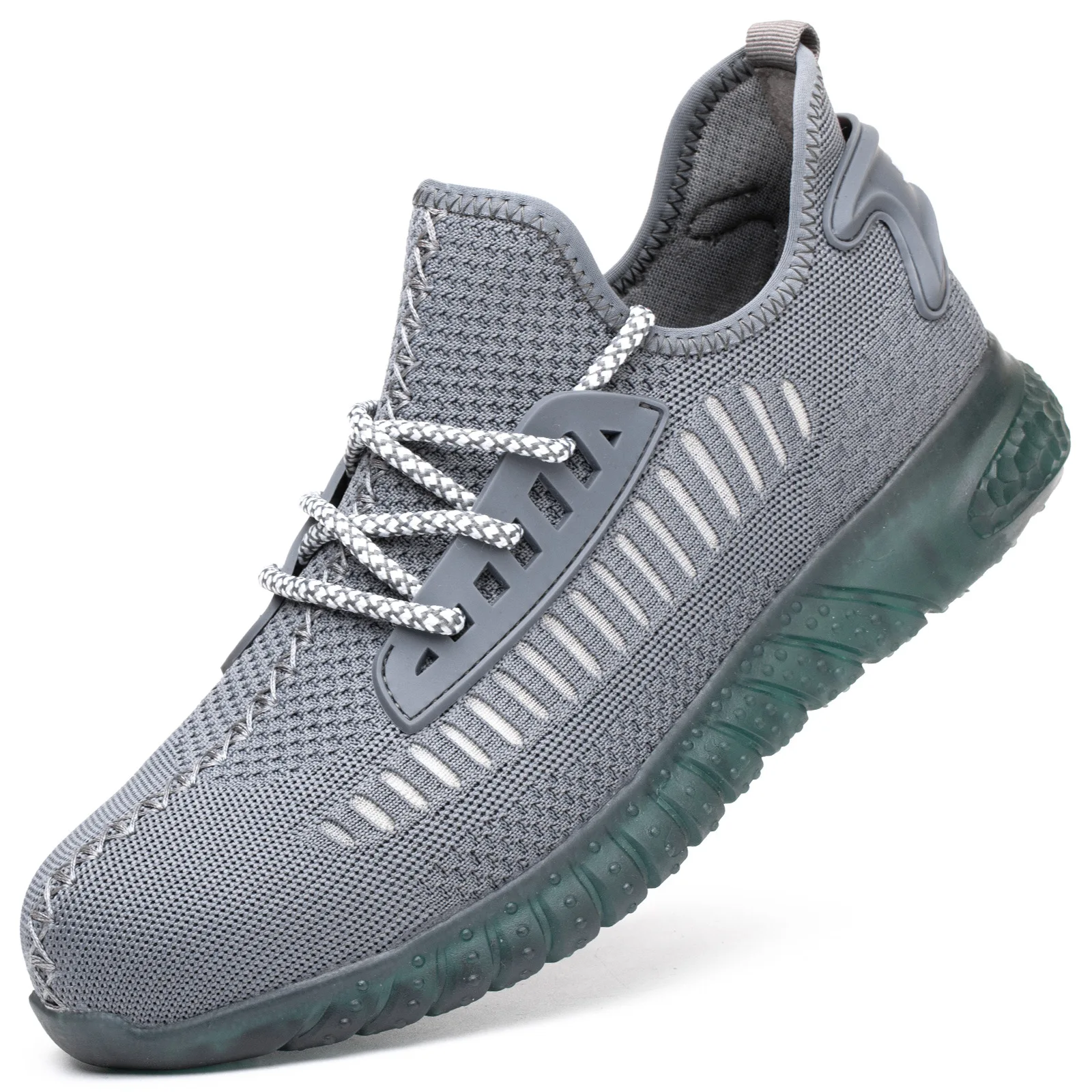 

Breathable Industrial Outdoor Protective Shoes Men Lightweight Working Safety Shoes Work Boot Steel Toe Men safety Shoes, Black grey