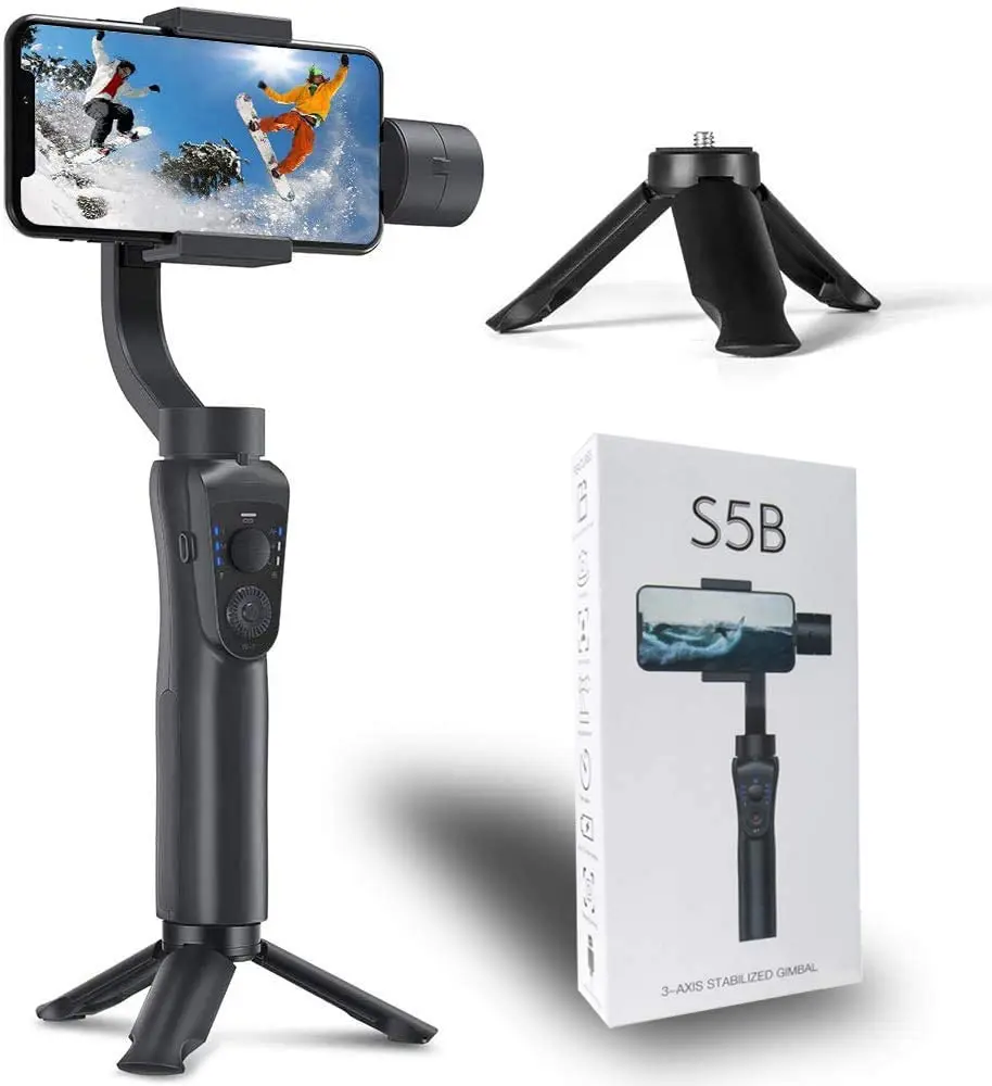 

New Arrival S5B Best 3 Axis Handheld Smart Cell-phone-gimbal Mobile Phone Gimbal Stabilizer for Phone Face Object Tracking 250