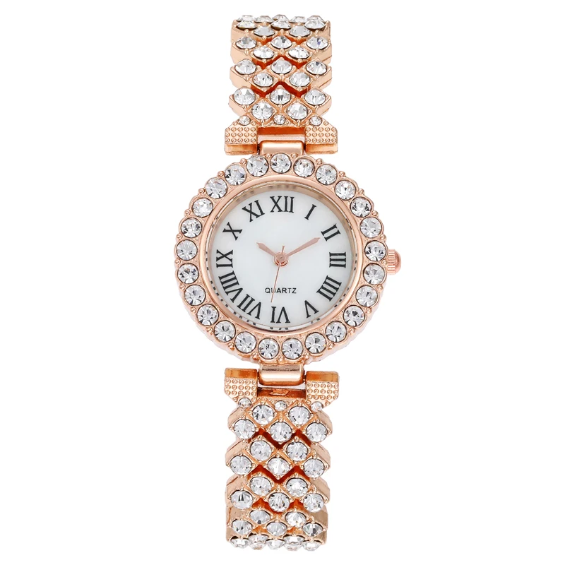 2020 Full Diamond Watch Rome Ladies Stainless Steel Analog Luxury Women Crystal Watch reloj para hombre TW451