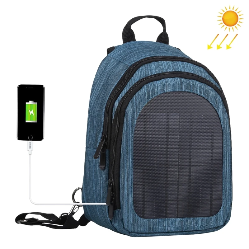 

Special Offer HAWEEL 5V Solar Panel Power Single Double Blue Solar Shoulder Backpack Bag