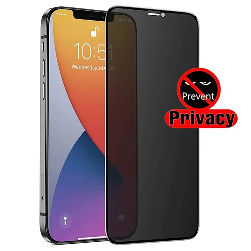 

Anti Spy Ceramic Film Tempered Glass Privacy Screen Protector For Samsung For Iphone X 11 12 13 Pro Max Screen Protector, Black,white