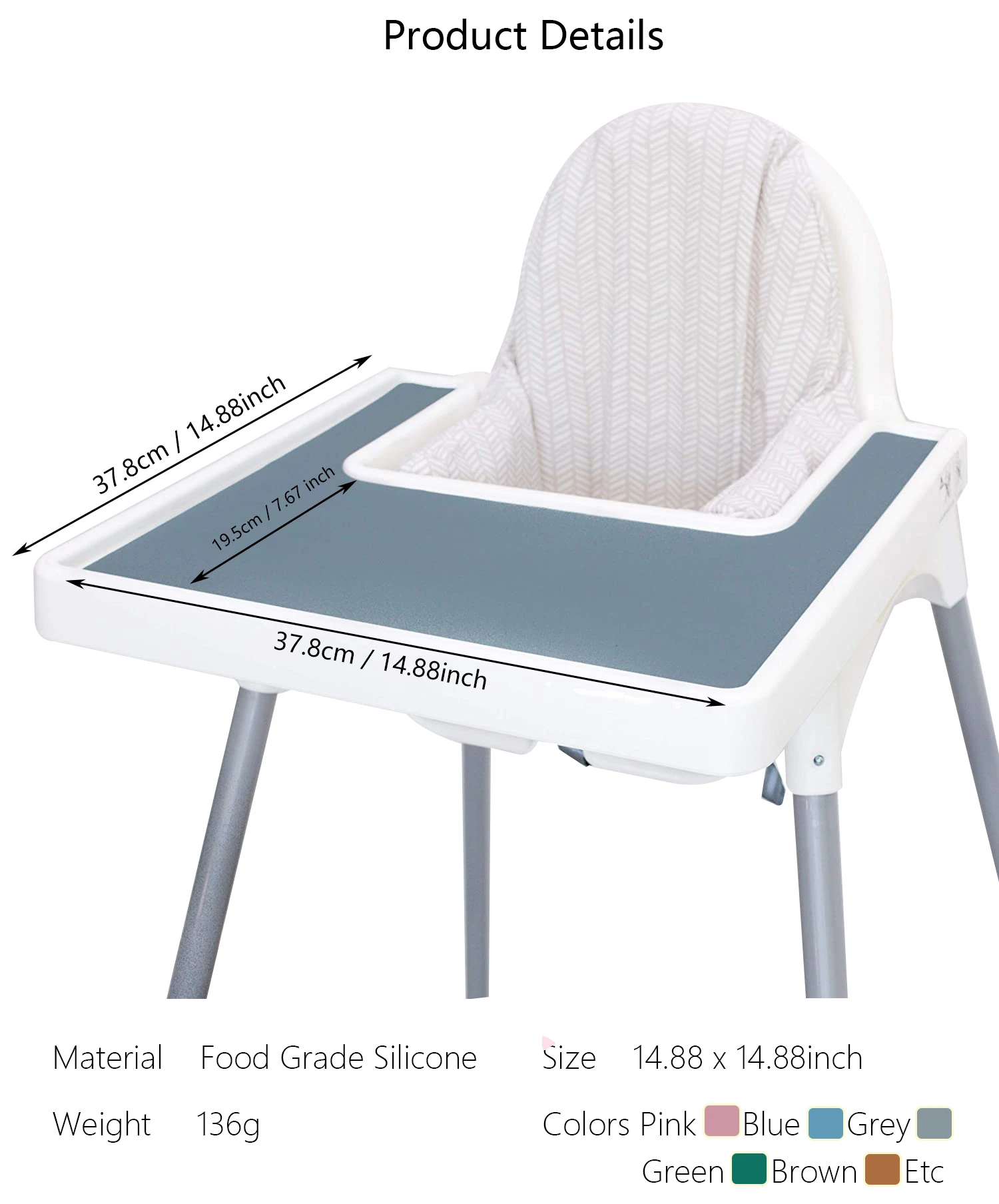 Customized Molded Supplier Baby Feeding Large Silicone Baby Tray Mat