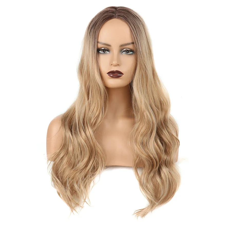 

Natural styling Women's Gradient Blonde Natural Wave High Heat Resistant Hair Daily Party Wigs