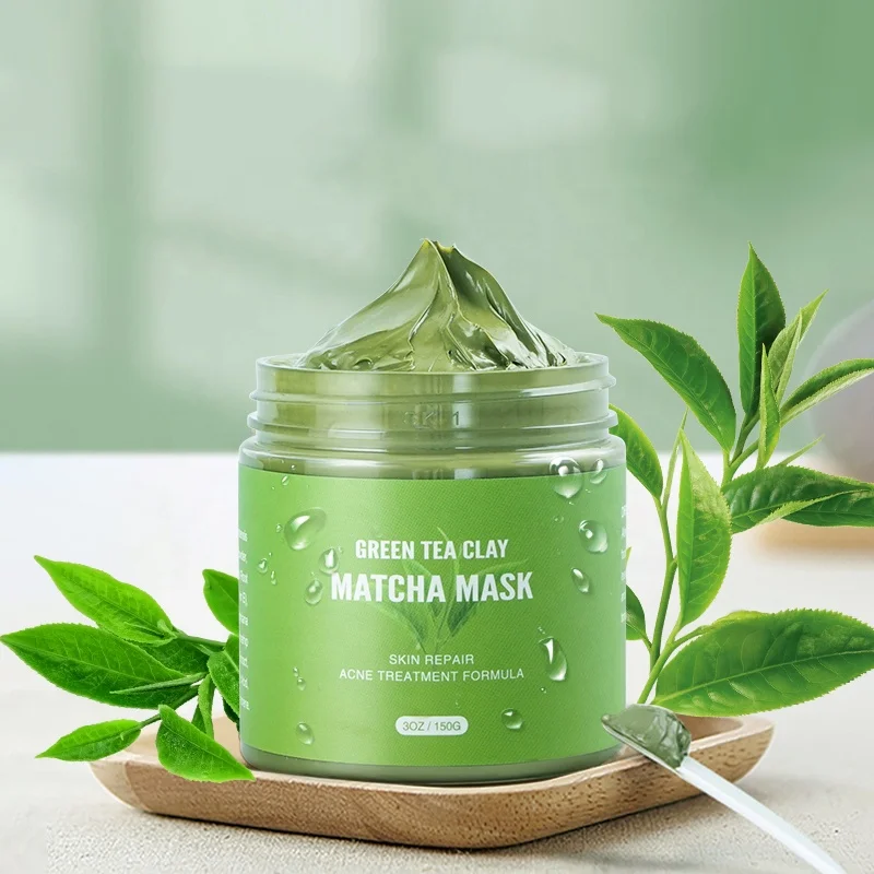

Private Label Face Care Cleansing Mud Mask Natural Vegan Green Tea Purifying Healing Clay Facial Mask