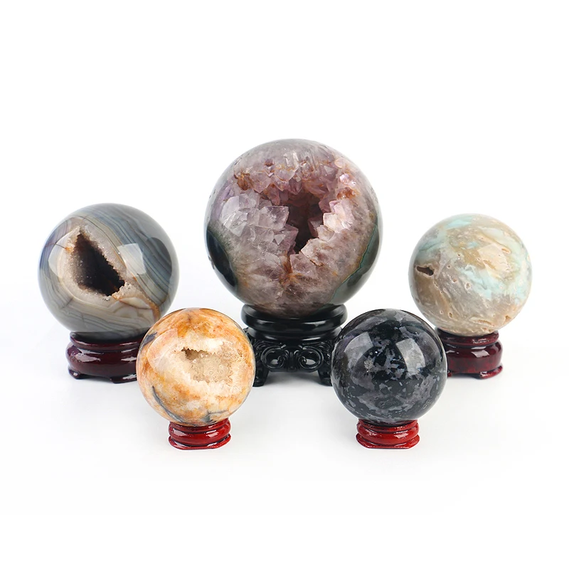 

Wholesale Natural Crystal Balls Sphere Agate Geode Sphere For Decoradion