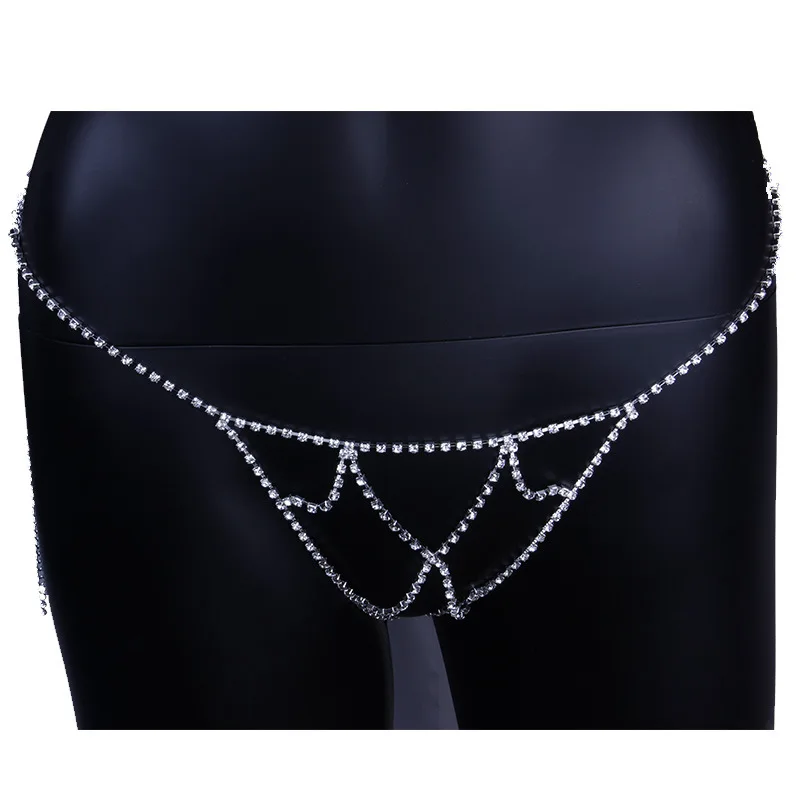 

Rhinestone body chain net diamond panties new sexy beach nightclub shiny body chain