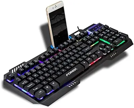 

ABS Material Wired Gaming RGB Keyboard Metal Panel 104 Key Mechanical Touch Glare Keyboard