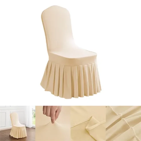 White Polyester Chair Slipcover Elastic Washable Chair Cover for Wedding Hotel Banquet Meeting