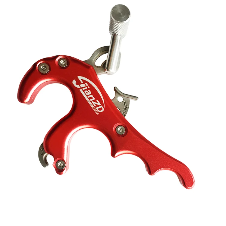 

Archery Compound Bow Accessories Metal Hunting Aluminum Alloy Red Release Aid 4 Fingers