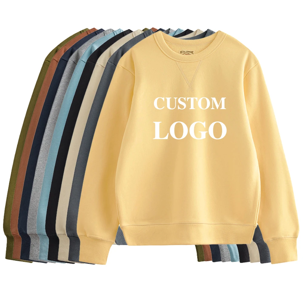 

Wholesale Plain Custom Crewneck Sweatshirt 470gsm Heavyweight 100% Cotton Pullover Blank Fleece Unisex Sweatshirts