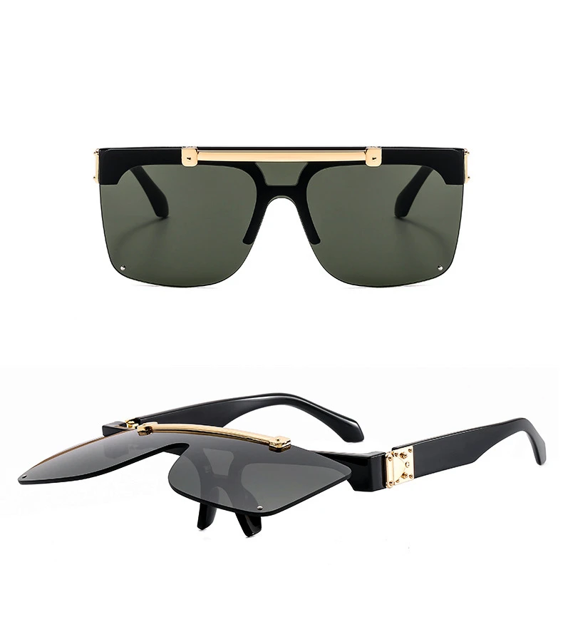 

2021 New Arrivals flip up sunglasses 2021 oversized women sunglases gafas de sol manufacturer Luxury sun glasses UV400, Mix color