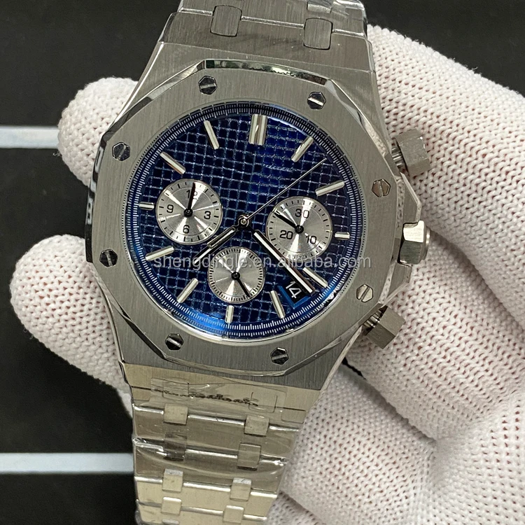 

Royal luxury men's watch classic fashion business watch 26317 quartz watch multifunctional timing 316L material 42mm, Black