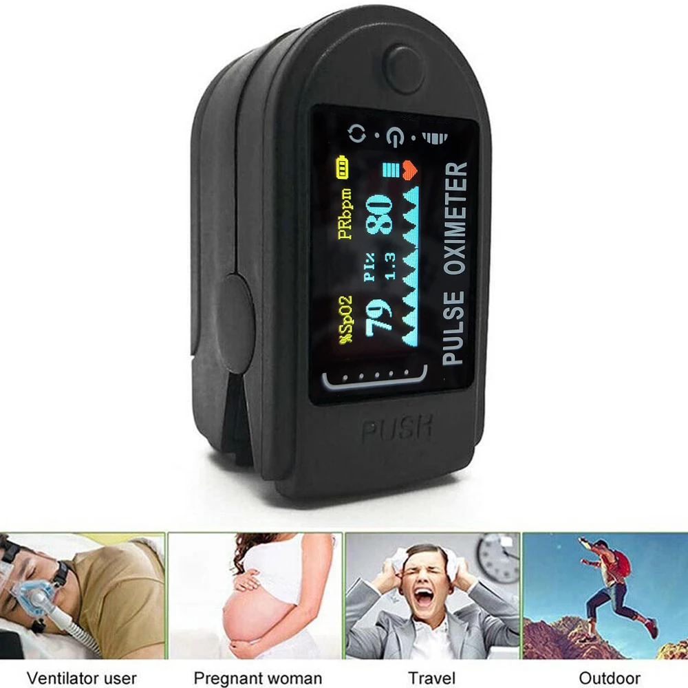 Oled Digital Screen Fingertip Pulse Oximet Blood Oxygen Meter Measurements And Pulse Pulse oxymetry