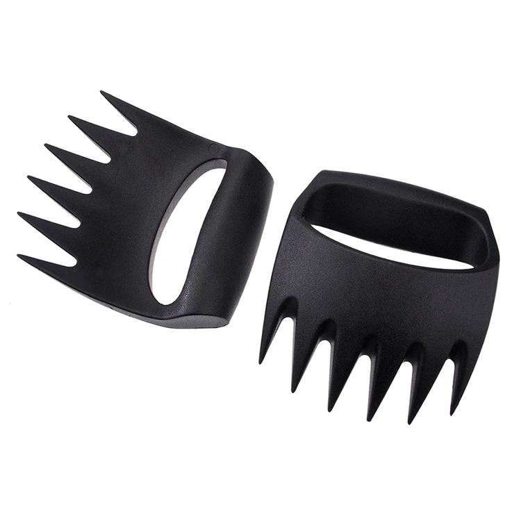 

BBQ Grilling Accessory Multi-Purpose Bear Shredding Paw Lift Pull Tool Plastic Meat Claws Meat Shredder Claw, Black