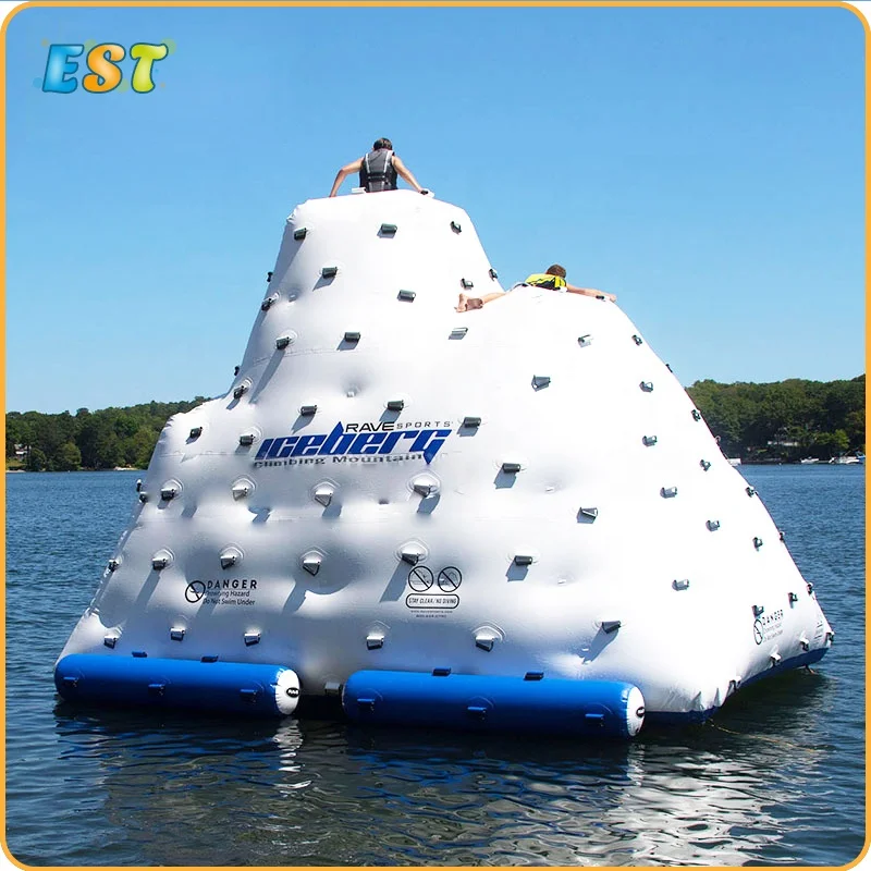 

Water Park Toys Inflatable Iceberg Climbing Wall Lake Water toy inflatable floating water iceberg, Blue, white, red, green or customized as request