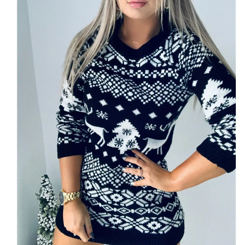 

Wholesale custom Funny Christmas sweaters Ugly ladies Jumper Knitted pullover plus size sweaters woman's sweaters, Customized color