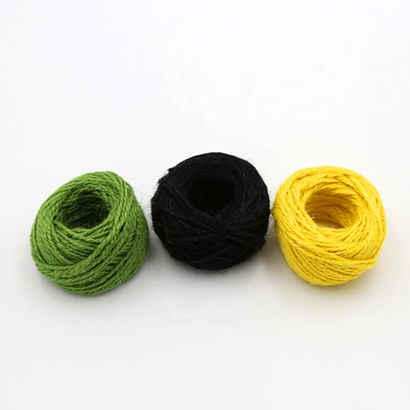 
Wholesale colored DIY craft twisted macrame cotton twine cotton string / colored jute yarn 