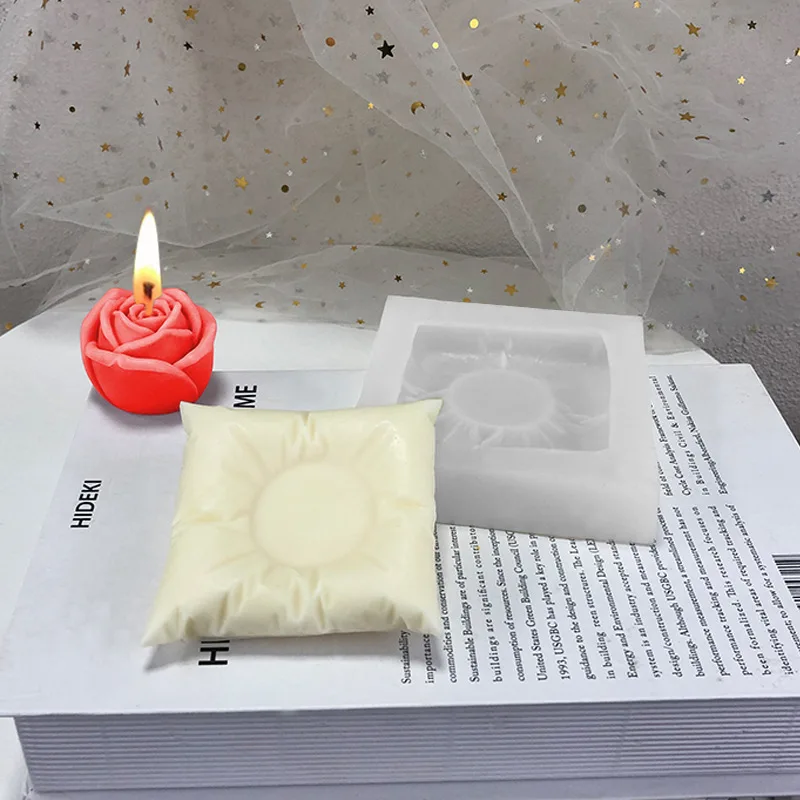 

LOVE'N LV761F Diy Pillow cushion candle holder silicone mould 3D Pillow shape cushion base aromatherapy candle mold for craft