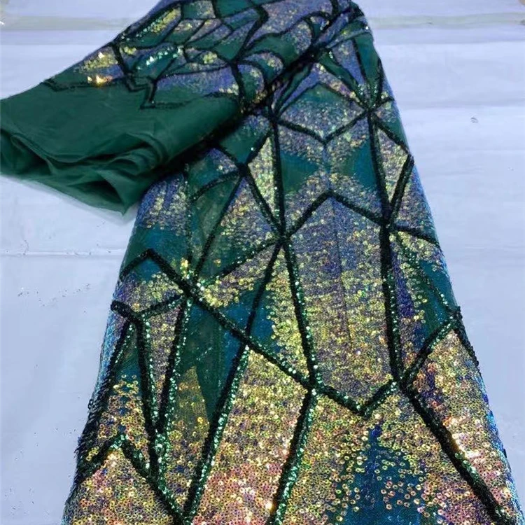 

mesh multi color sequin fabric lace hometextile fabric 2021 high quality
