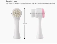 

Factory wholesale 3D silicone soft double-sided wash face brush facial deep cleaning pores to blackhead powder bottom brush