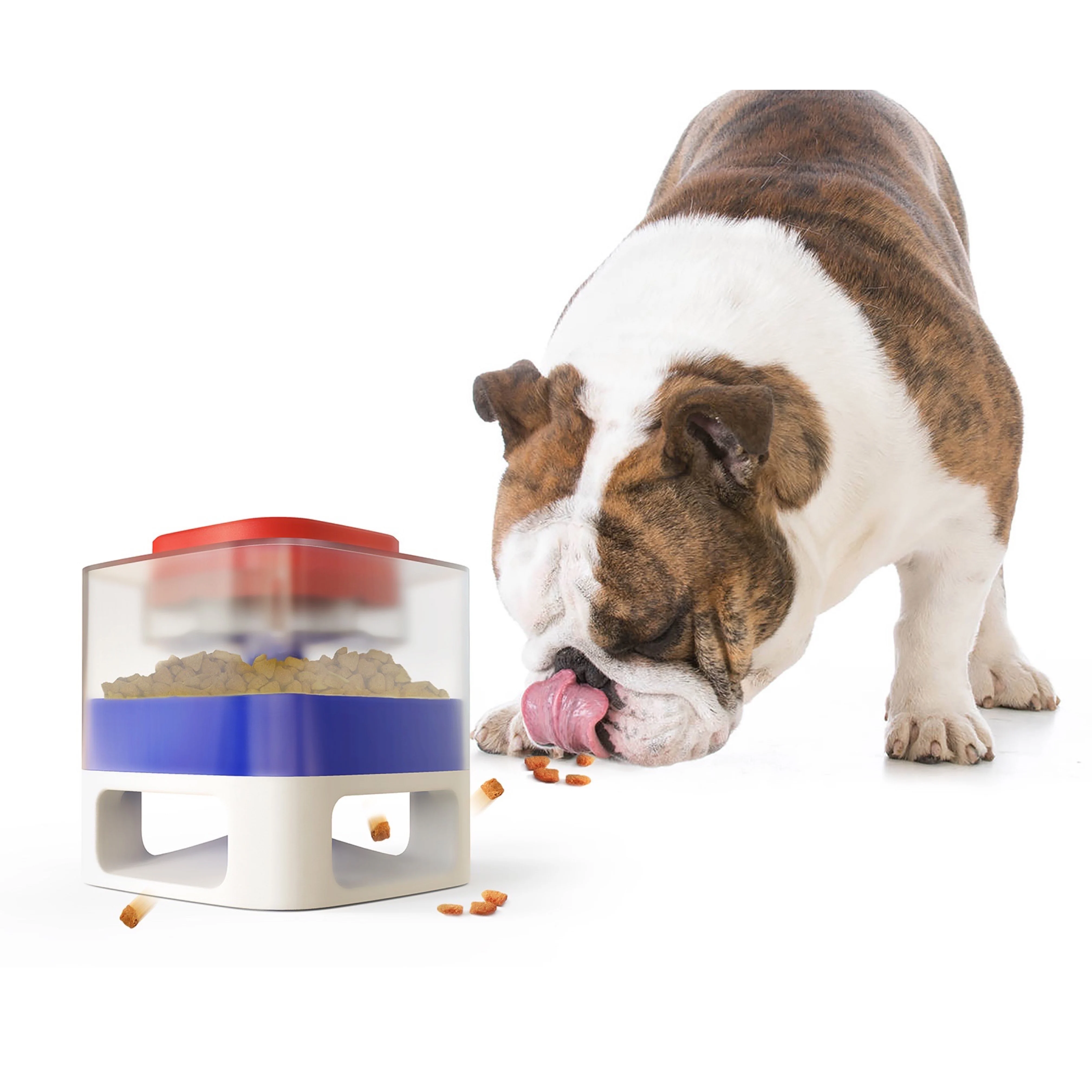 

Dog Automatic Feeder Treat Toys, Interactive Pet Slow Food Dispenser for Small Medium Large Dogs automatic dog feed machine, White