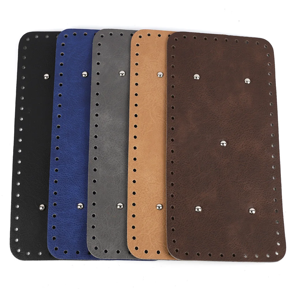 

35*17/25*14/28*10cm Size New Shape Bag Accessories Knitting Parts Made of PU with Silver Doom Rivets in Stock for Sale, Black gray coffee blue brown