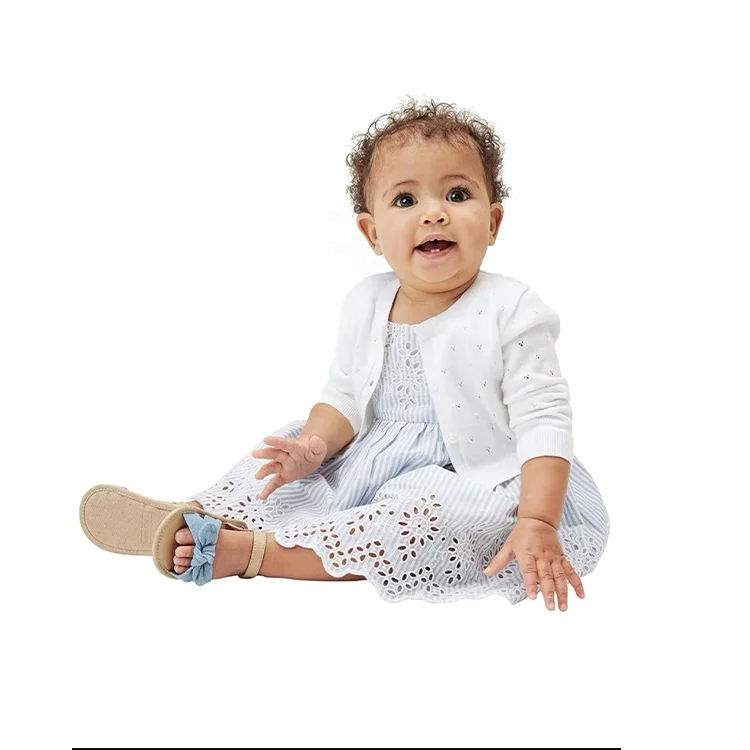 

Factory baby fall knitted baby white cardigan girls sweater