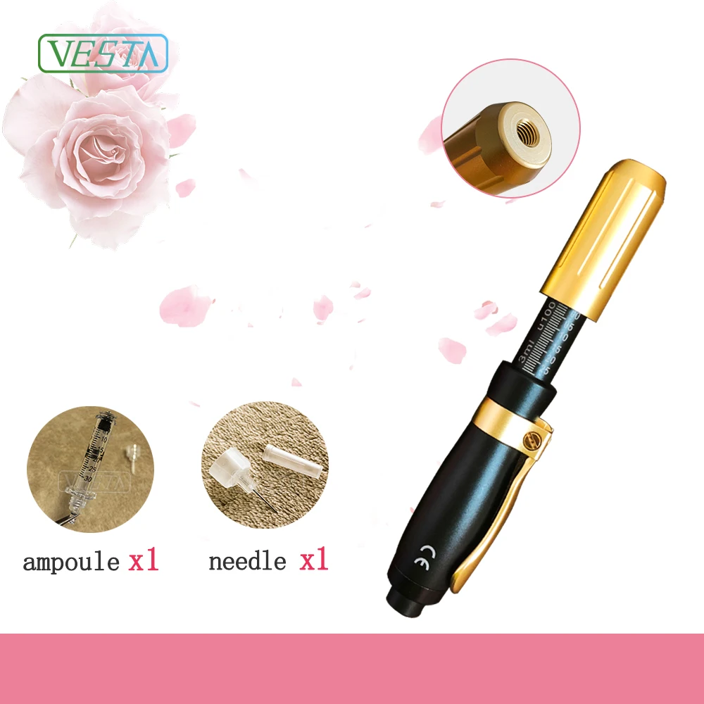 

Vesta 0.3ml 0.5ml Adjustable Needle free Hyaluronic Injection Pen for Skin Rejuvenation and lip lifting