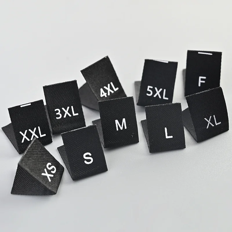 Factory Direct Sales of 200 Pieces Per Pack Multiple Color Options Clothing Size Labels  Neck in Stock  English Numerical Sizes
