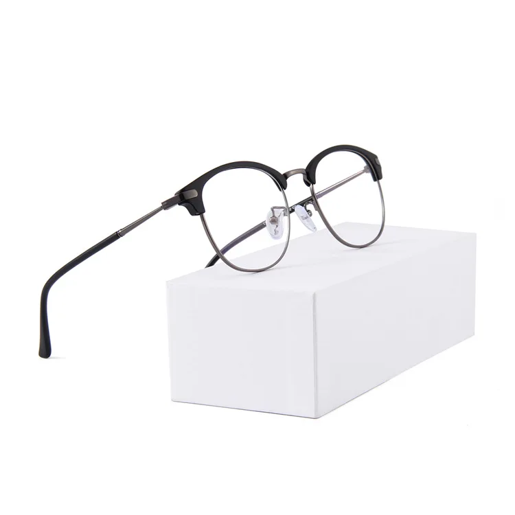 

2021 New Progressive Stock Acetate Eyewear Fashion Men Women Half Rimless Round Optical Glasses Lunette Eyeglasses Frame, Custom colors