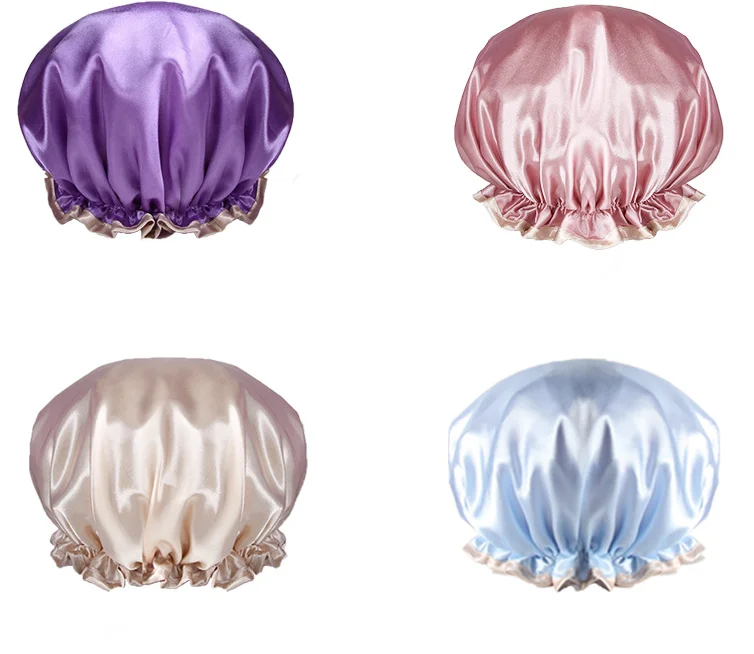 

Waterproof Shower Hat Double-layer Bathing Hair cap Shower Head Covers