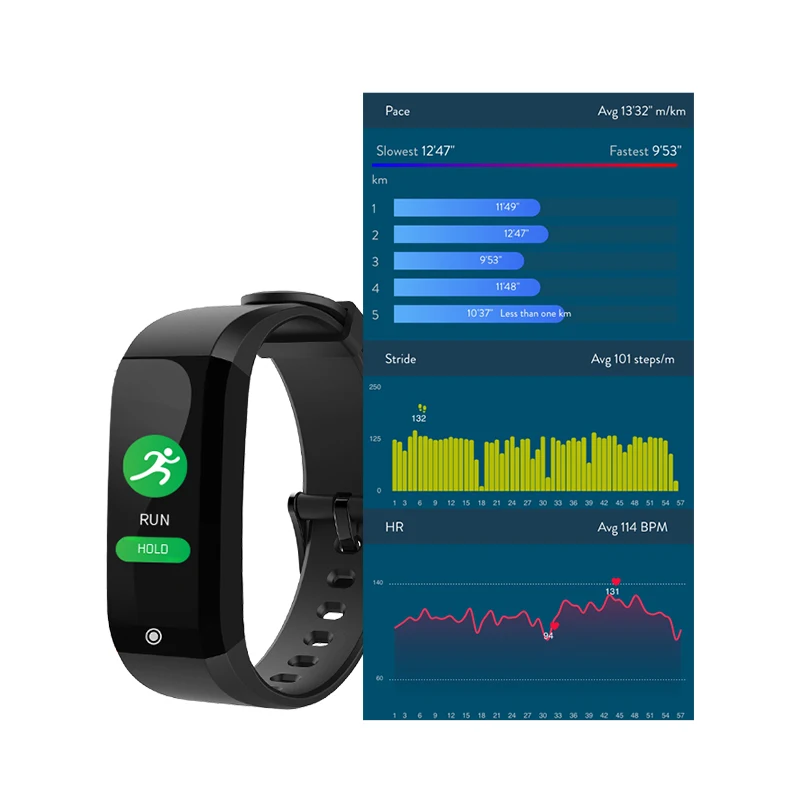 

Heart Rate And Body Temperature Monitoring Smart Fitness Tracker Smart Watch Bracelet, Black, red, slate, or oem color