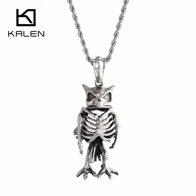 

KALEN Hip Hop Stainless Steel Punk Animal Owl Pendant For Men