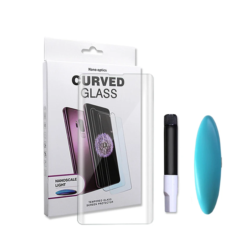 

UV Liquid Curved Full Glue Tempered Glass For Samsung S8 S9 Plus S10