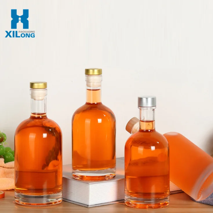 Wholesale Glass Alcohol Bottle 750ml 700ml 500ml With Decal For Liquor