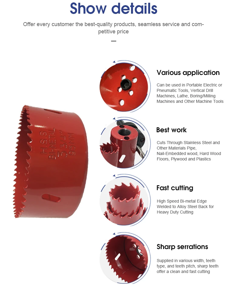 108mm bi-metal Drill Bit Cutter Round Circular steel hole saw machine for wood