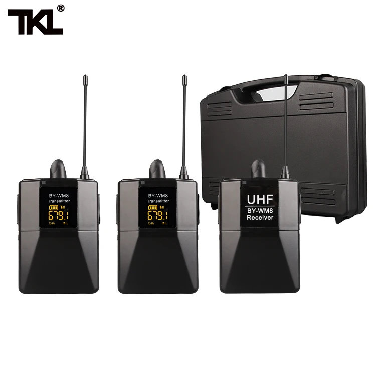 

TKL DSLR Camera Lapel Mic Transmitter Youtube Video Recording Wireless Microphone System Professional Receiver WM8, Black