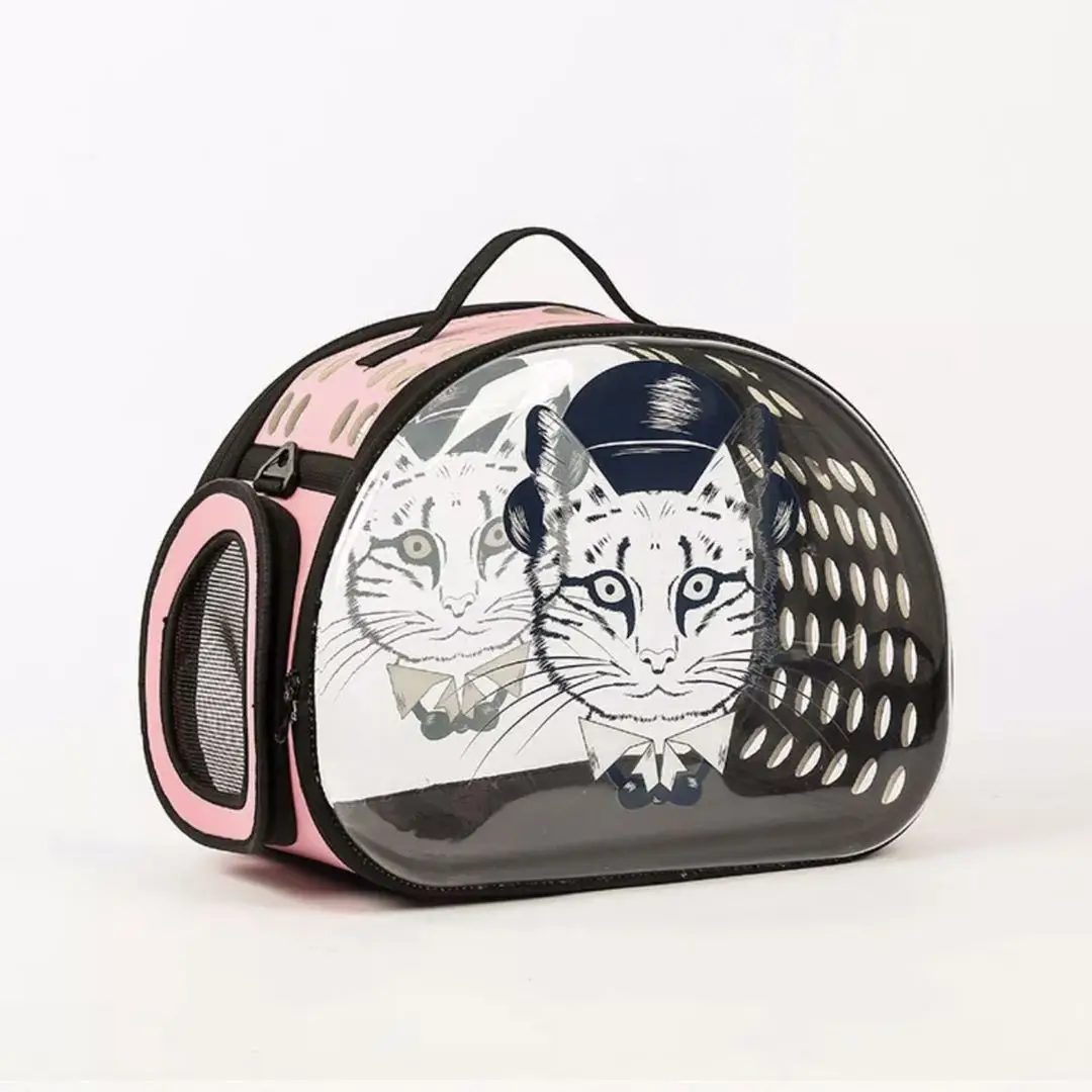 

New Fashion Product Cartoon Pet Bag Dog Breathable Bag Foldable Cat Bag Transparent and Comfortable Pet outwear Cat Cage