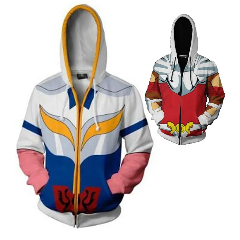 

ecowalson Anime Saint Seiya Cosplay Ikki zipper hoodie men and women anime costume popular sports sweater 3D printing 2019 new