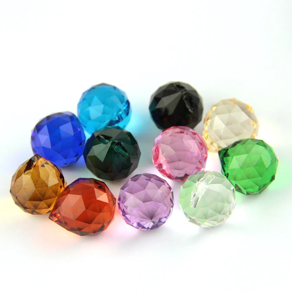 

30mm 40mm Cheap Wholesale Color Chandelier Hanging Lighting Feng Shui Faceted K9 Crystal Prism Ball