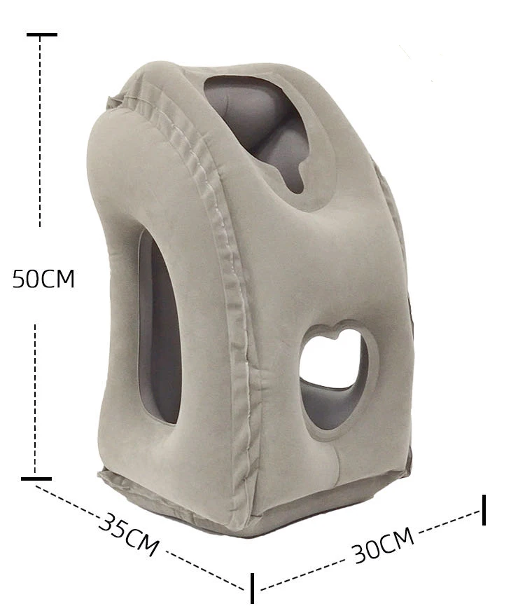 Air Goods High Quality Flocking Inflatable Flight Travelling Head Rest Pillow