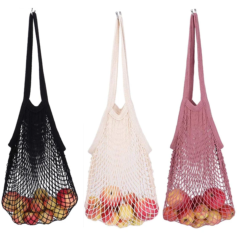 

Reusable eco friendly grocery bag shopping net produce organic cotton mesh fruit bag