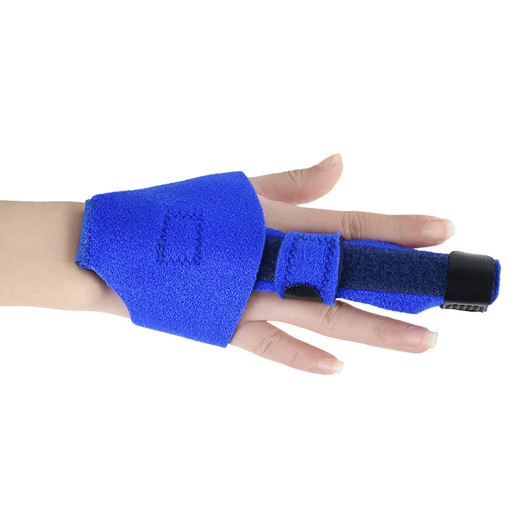

Manufacture Aluminum Sports Orthopedic Protector Finger Knuckle Immobilization Finger Splint Aid, Black, royal blue