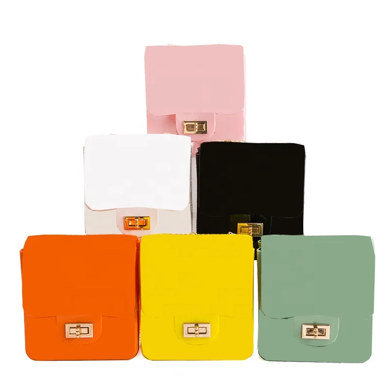 

2021 Fashion Trends Candy Color Acrylic Bags For Women Chain Shoulder Crossbody Bag PVC Jelly Bag