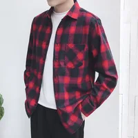 

wholesale stretch plaid flannel fashion men's custom woven label flannel shirt men